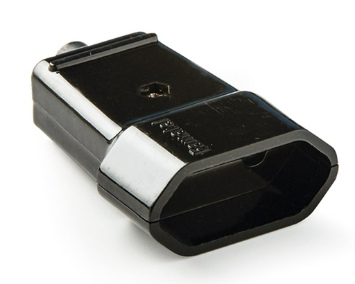 [2002-N] Base aérea 2P 10A 250V IP20 Retráctil Negro