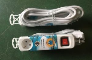 [GM10409] Bases 3 Tomas c/i 3m de cable 3 x1.5mm Blanca