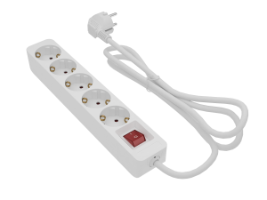 [GM10403] Bases 5 Tomas c/i 1.5m de cable 3 x1.5mm Blanca