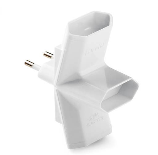 [1217] Ladrón 3 sal 2P10A 250V IP20 Blanc